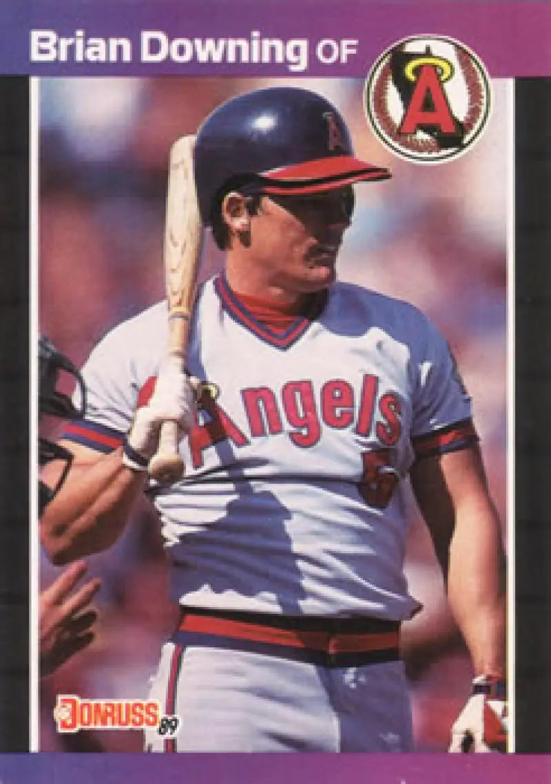 Brian Downing in white and red California Angels uniform on 1989 Donruss baseball card