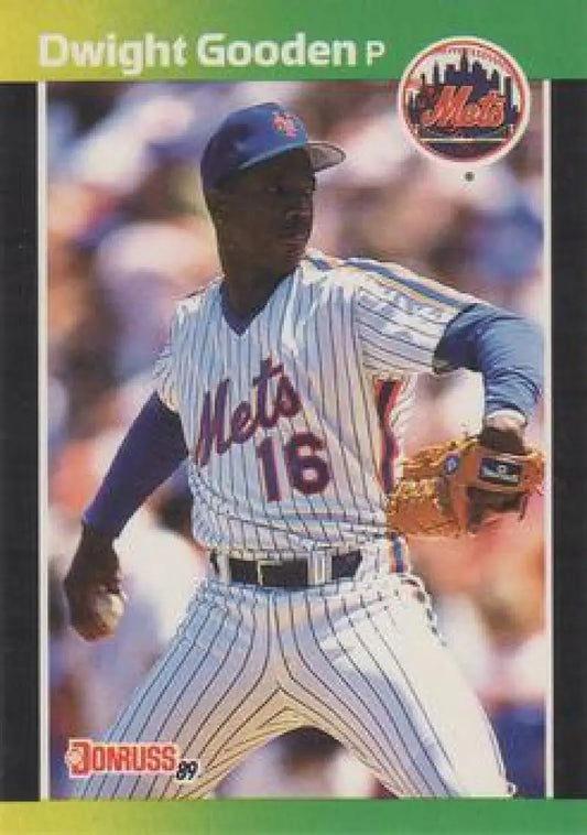 Dwight Gooden New York Mets Baseball Card in pinstripe uniform number 16