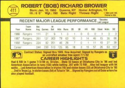 Baseball card featuring Pat Perry career stats for Chicago Cubs Baseball player Bob Brower