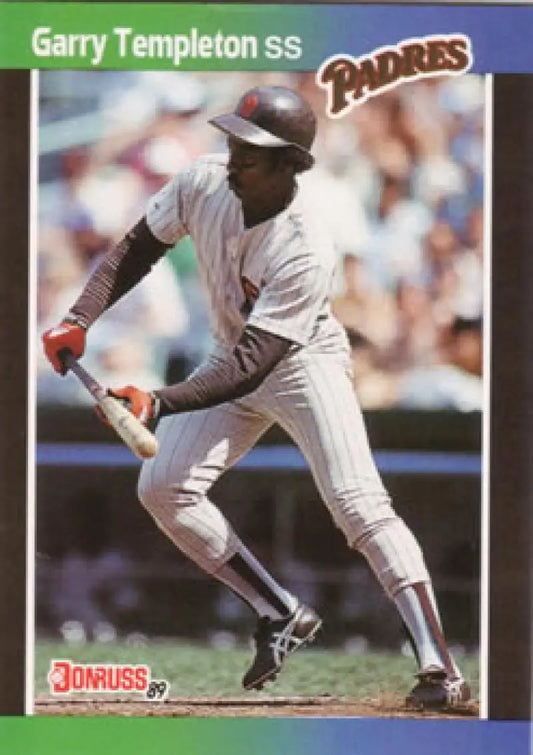 Baseball card of Garry Templeton in white uniform for San Diego Padres