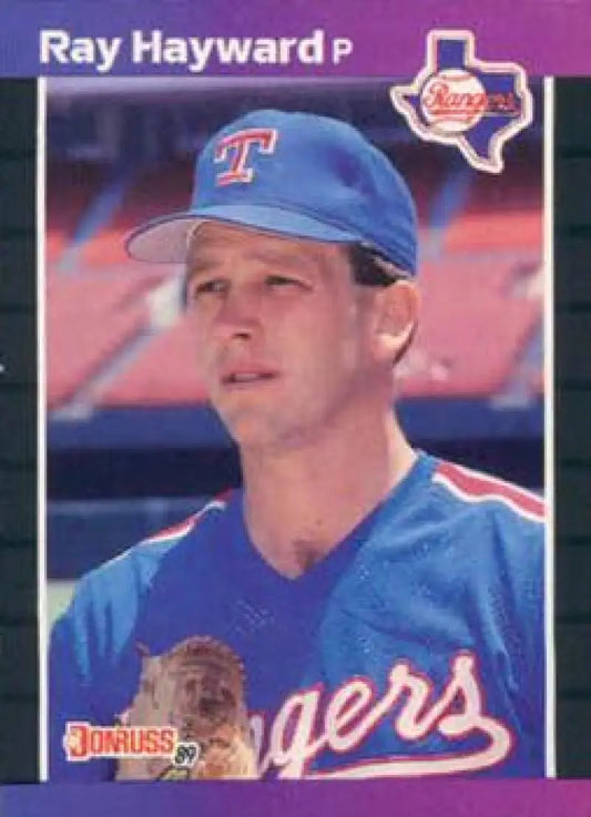 Texas Rangers baseball card of Ray Hayward in blue uniform and cap