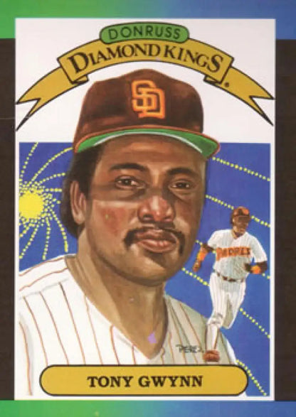 Tony Gwynn Donruss Diamond Kings baseball card featuring San Diego Padres colors