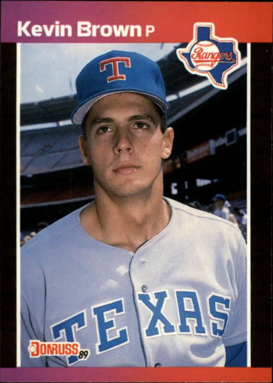 Kevin Brown in Texas Rangers uniform on 1989 Donruss baseball card