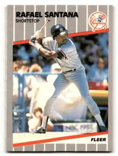 1989 Fleer #268 Rafael Santana New York Yankees Baseball Card with original gloss