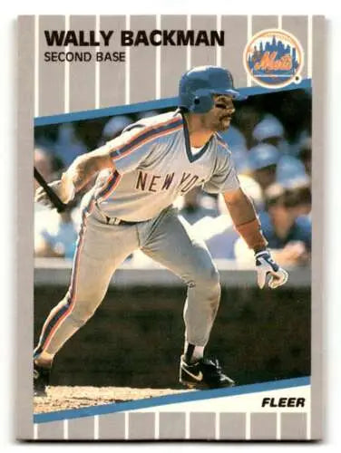 1989 Fleer #28 Wally Backman New York Mets Baseball Card with original gloss quality