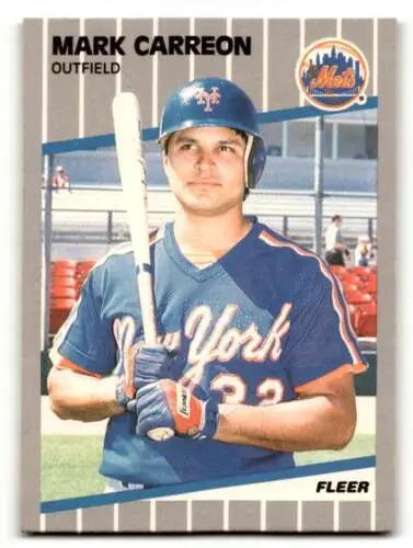 1989 Fleer #29 Mark Carreon New York Mets Baseball Card with original gloss finish