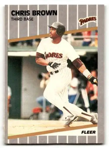 1989 Fleer #301 Chris Brown San Diego Padres Baseball Card with original gloss NM-MT