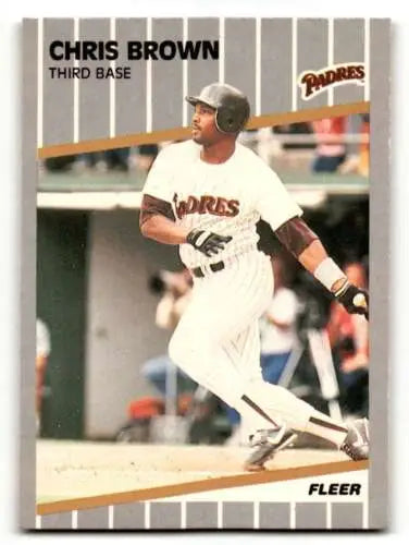 Chris Brown San Diego Padres baseball card original gloss 1989 Fleer #301 NM-MT