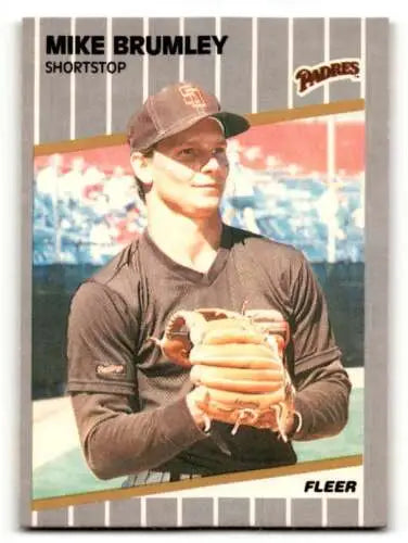 Mike Brumley San Diego baseball card from 1989 Fleer with original gloss finish