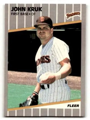 1989 Fleer #309 John Kruk San Diego Padres Baseball Card with original gloss NM-MT