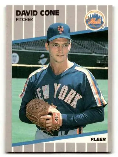 David Cone 1989 Fleer New York Mets baseball card in original gloss, near mint condition