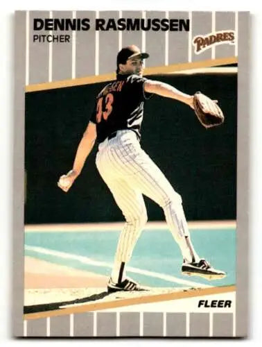 1989 Fleer #314 Dennis Rasmussen San Diego Padres Baseball Card original gloss NM-