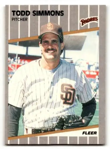 Todd Simmons San Diego Padres 1989 Fleer #318 baseball card with original gloss