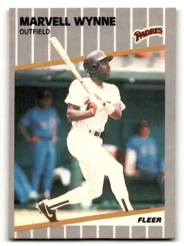 Marvell Wynne San Diego Padres baseball card with original gloss from 1989 Fleer