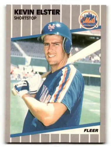 1989 Fleer #34 Kevin Elster New York Mets Baseball Card with original gloss quality