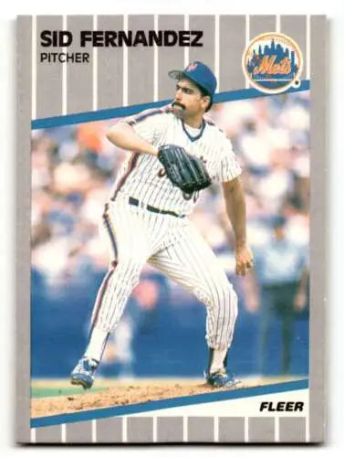 1989 Fleer #35 Sid Fernandez New York Mets Baseball Card with original gloss quality