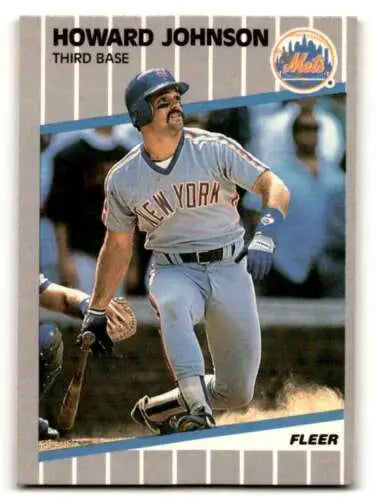 Howard Johnson 1989 Fleer #39 New York Mets baseball card with original gloss quality