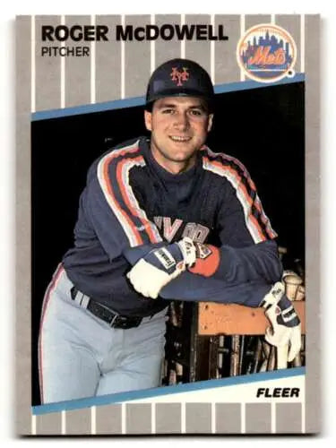 1989 Fleer #43 Roger McDowell New York Mets Baseball Card with original gloss