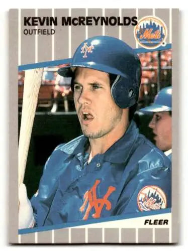 Kevin McReynolds original gloss 1989 Fleer New York Mets baseball card NM