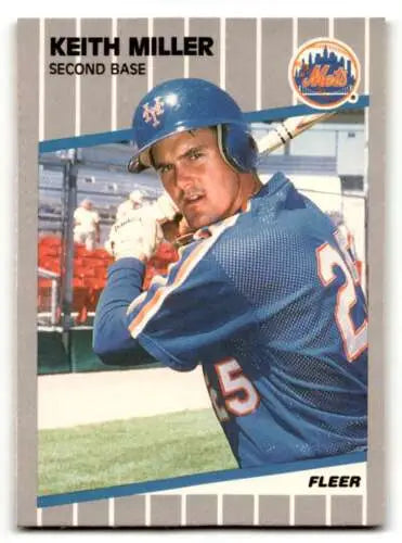 1989 Fleer #45 Keith Miller New York Mets Baseball Card with original gloss finish