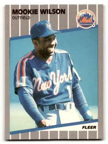 1989 Fleer #52 Mookie Wilson New York Mets Baseball Card with original gloss quality