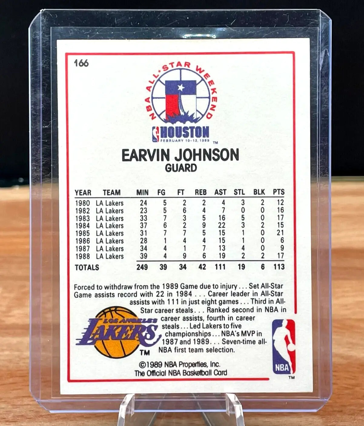 Earvin Magic Johnson basketball card from 1989 NBA Hoops All Star Game #166