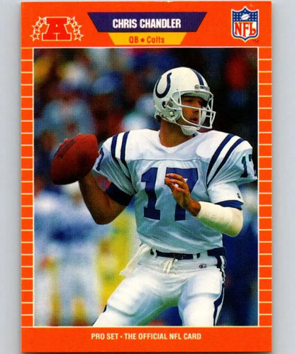 Chris Chandler rookie Indianapolis Colts trading card in white uniform preparing to throw