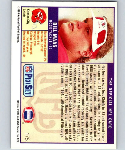 Buffalo Bills player in red-tinted glasses on 1989 Pro Set Kansas City Chiefs card