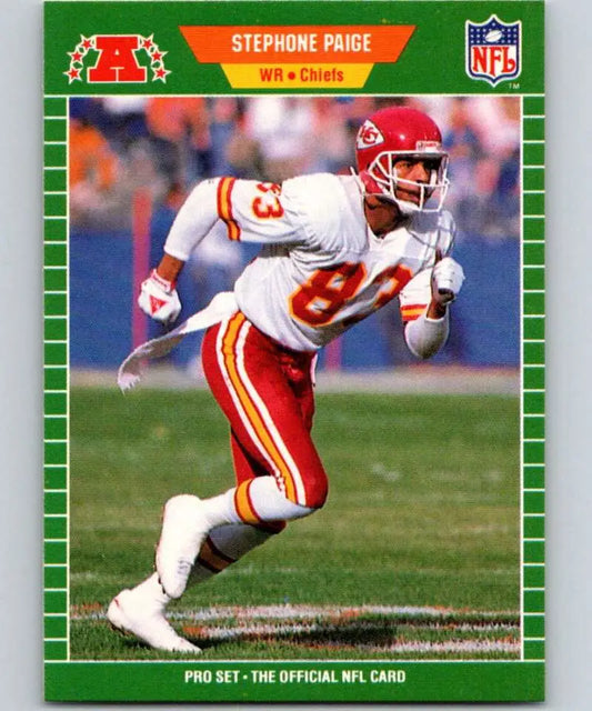 Kansas City Chiefs player Stephone Paige in white uniform running on the field