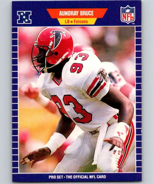 Aundray Bruce Atlanta Falcons NFL trading card from Pro Set in white uniform