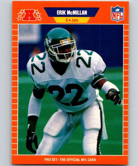 1989 Pro Set #303 Erik McMillan New York Jets Rookie Card with orange border