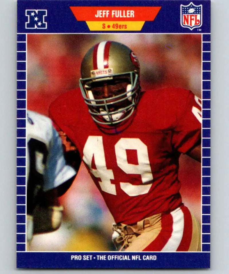 Jeff Fuller San Francisco 49ers football card in red and gold uniform jersey number 49