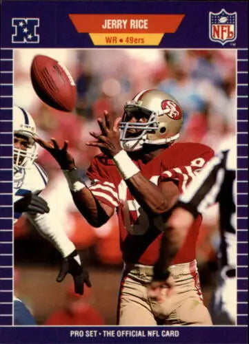 Jerry Rice 1989 Pro Set #383 football card in near mint condition with original gloss