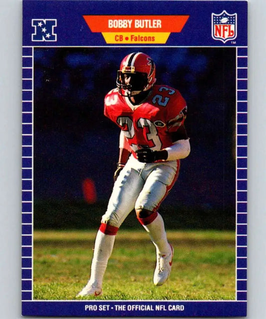 Bobby Butler running with the ball on Atlanta Falcons 1989 Pro Set football card