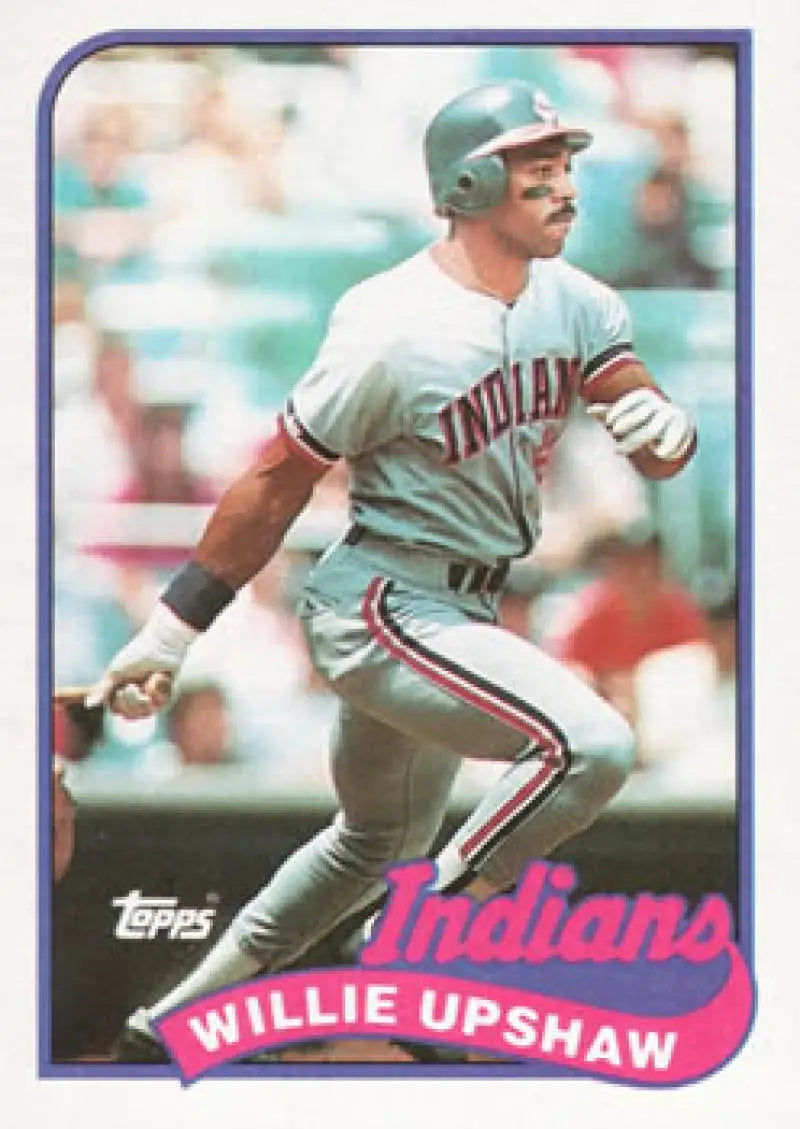 1989 Topps #106 Willie Upshaw NM-MT Cleveland Indians Baseball Card in white uniform