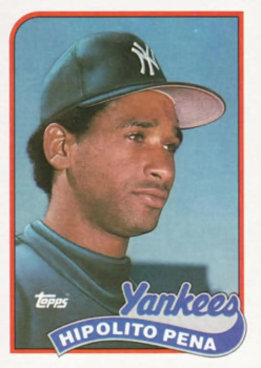 Baseball card of Hipolito Pena in New York Yankees cap, NM-MT condition