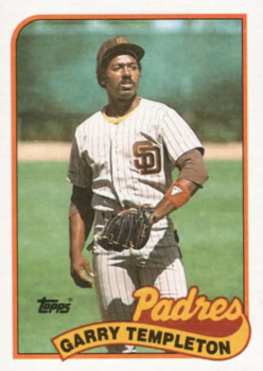 Garry Templeton San Diego Padres baseball card in home uniform with glove