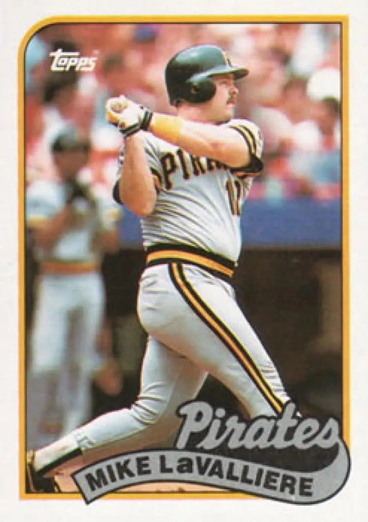 Mike LaValliere batting stance on a 1989 Topps Pittsburgh Pirates baseball card