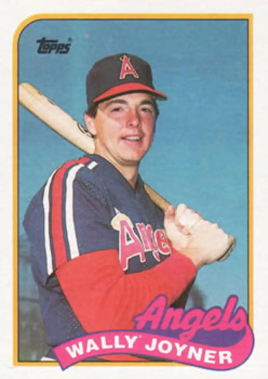 Wally Joyner 1989 California Angels Baseball Card featuring player with bat