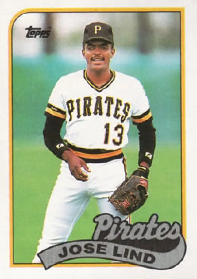 Jose Lind baseball card featuring Pittsburgh Pirates player #13 in white and black uniform