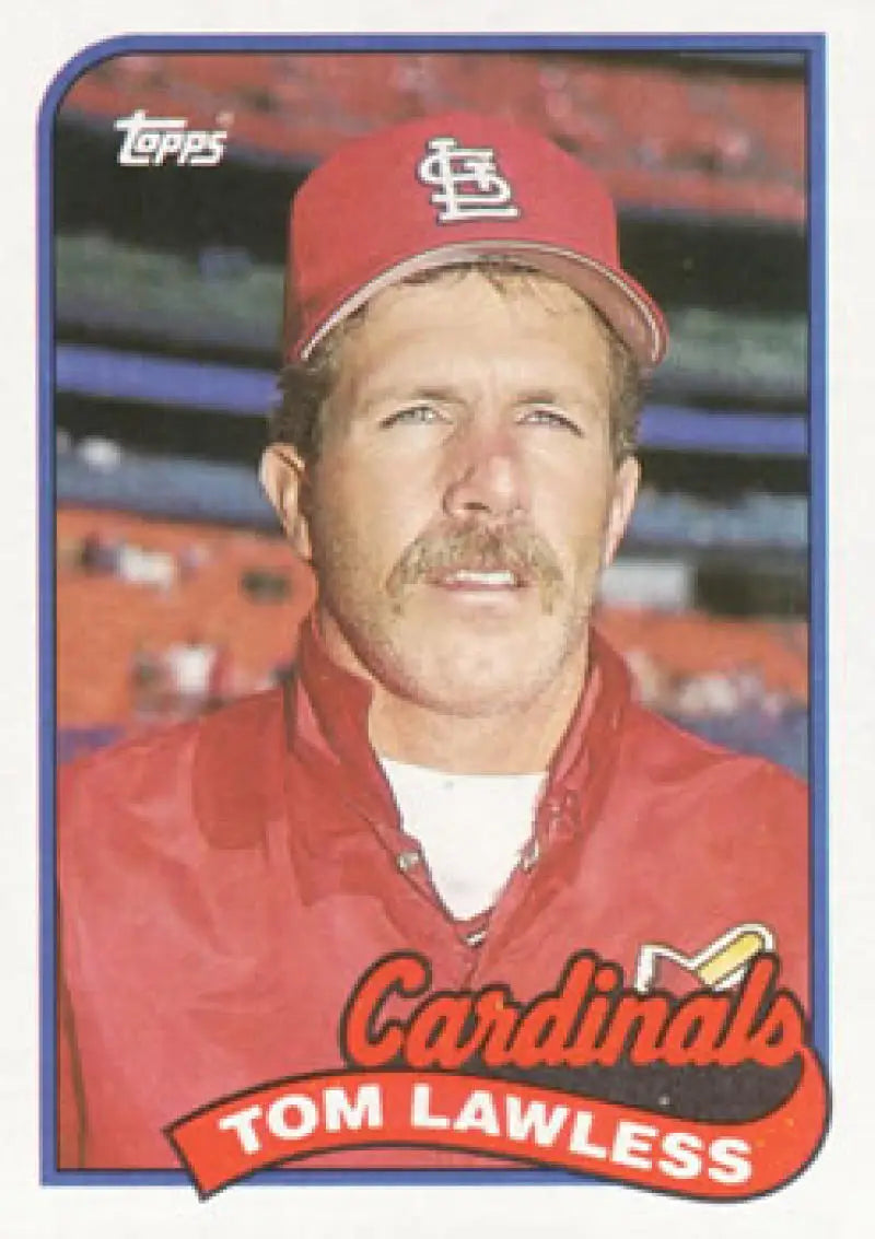 1989 Topps #312 Tom Lawless NM-MT St. Louis Cardinals Baseball Card Image 1