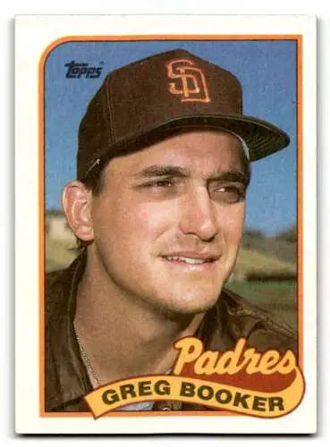 Original gloss 1989 Topps #319 Greg Booker San Diego Padres baseball card EX/NM