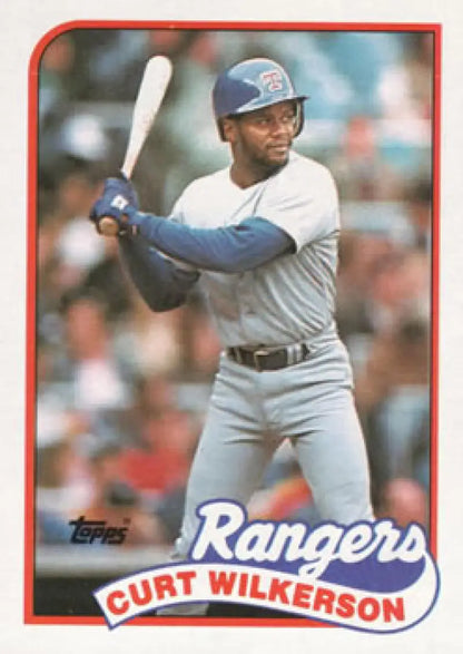 1989 Topps #331 Curtis Wilkerson NM-MT Texas Rangers Baseball Card Image 1