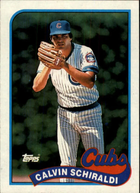 1989 Topps #337 Calvin Schiraldi NM-MT Chicago Cubs Baseball Card Image 1