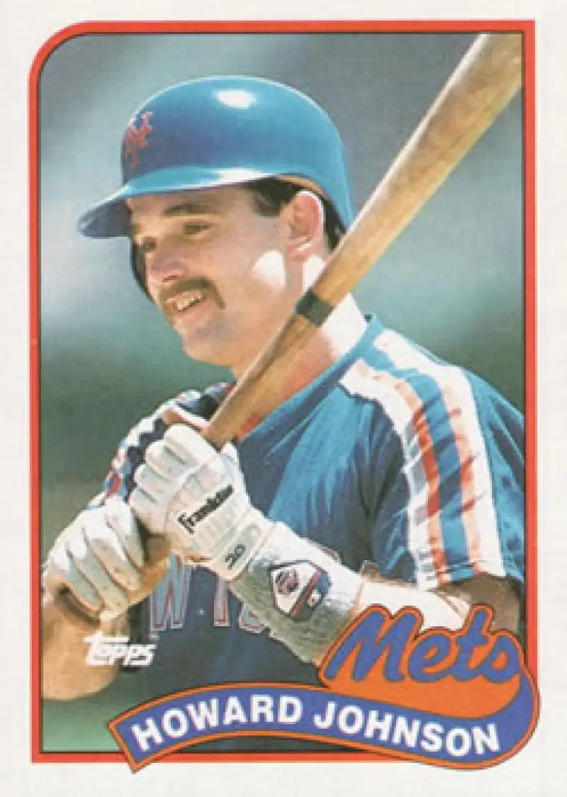 Howard Johnson in batting stance on 1989 Topps New York Mets Baseball Card