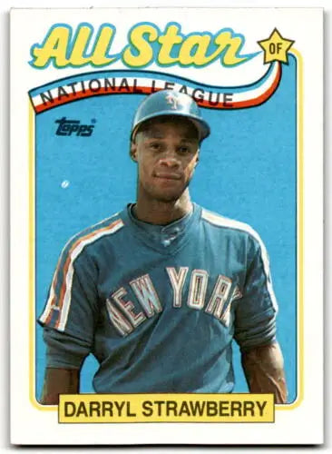 Darryl Strawberry 1989 Topps #390 baseball card with original gloss in Near Mint condition