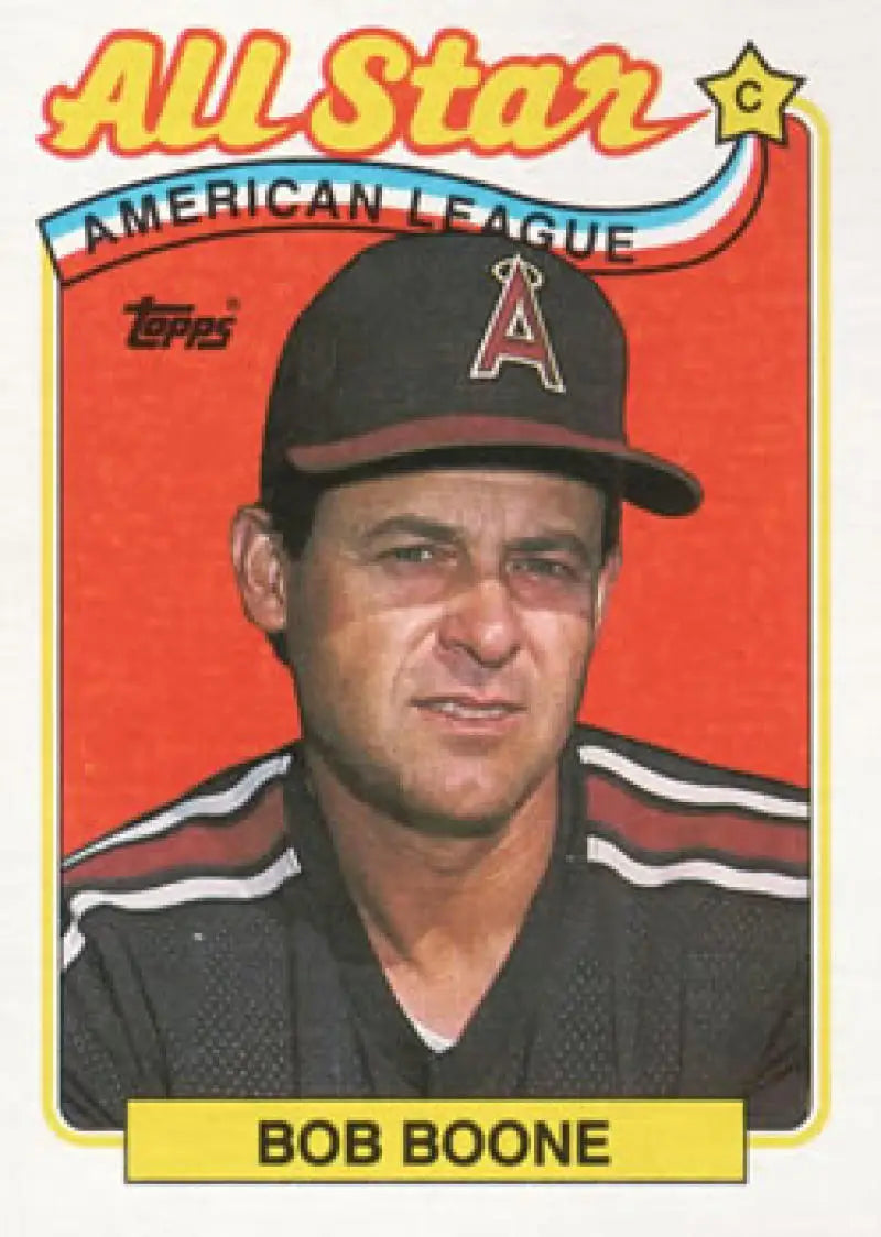 Vintage 1989 Topps #404 Bob Boone AS Baseball Card featuring California Angels player