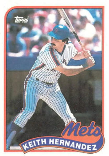 Keith Hernandez New York Mets baseball card in pinstripe uniform at bat