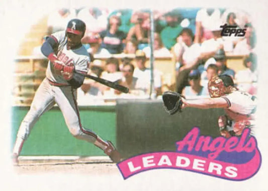 Vintage 1989 Topps Chili Davis California Angels baseball card featuring player at bat