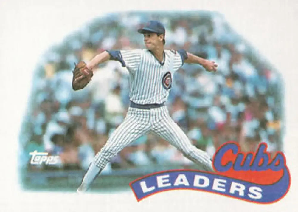 Chicago Cubs player Jamie Moyer in pinstripes throwing a pitch on a baseball card